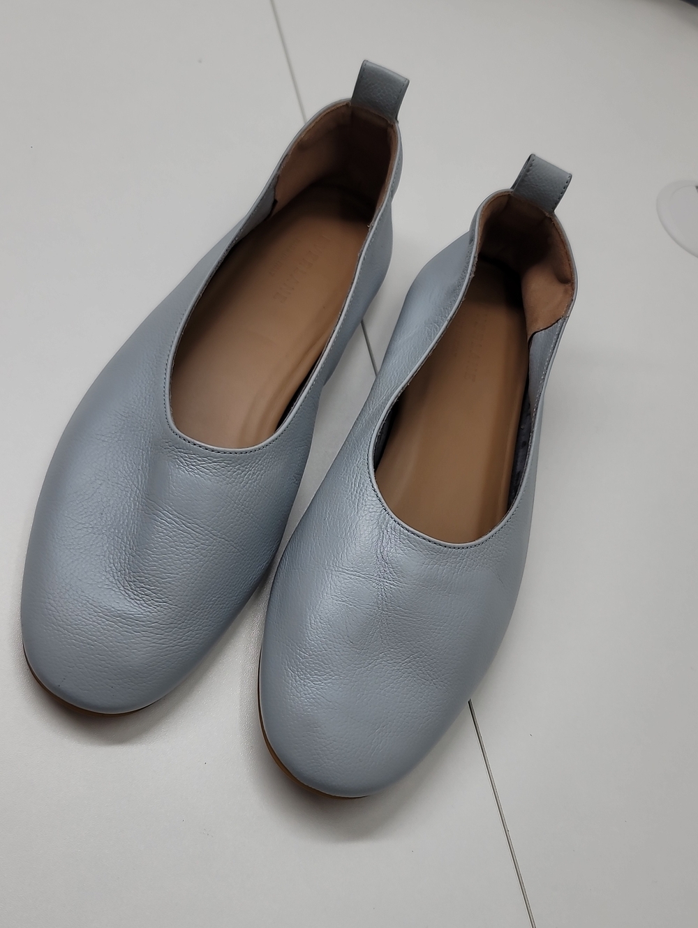 Everlane The Day Light Blue Leather Slip-On Ballet Flats Size 11